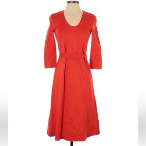 Jil Sander Red Belted Dress